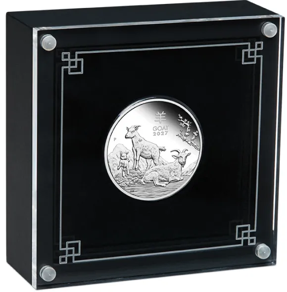 Lunar 3 Ziege 1/2 Oz Silber Proof 2027 +Box +COA