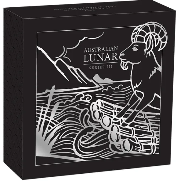 Lunar 3 Ziege 1/2 Oz Silber Proof 2027 +Box +COA