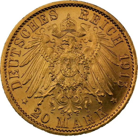 20 Mark Wilhelm II Preußen in Uniform J.253