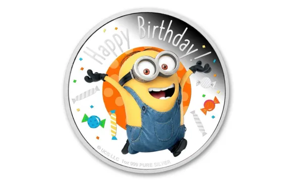Minions - Happy Birthday - 1 Oz Silber Proof 2020*