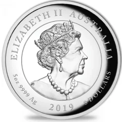 Mondlandung 5 Oz Silber High Relief 2019 +Box +COA*