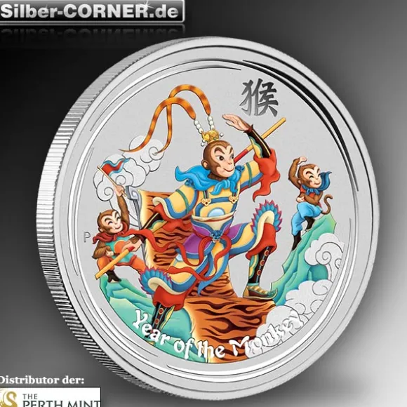 Monkey King 1 Oz Silber farbig 2016*