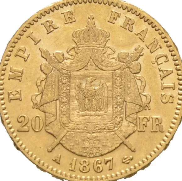 Napoleon III 20 Francs Goldmünze verschiedene Jahrgänge