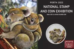National Stamp & Coin Exhibition - Koala 1 Oz Silber farbig 2023*