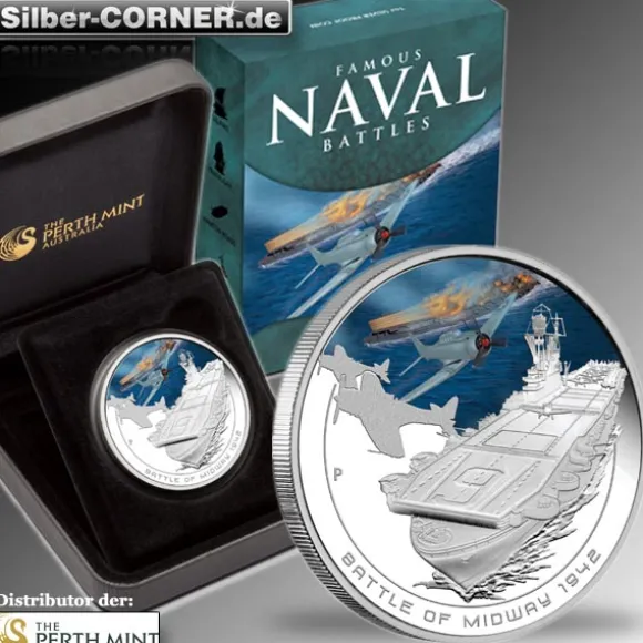 Naval Battle - Midway 1 Oz Silber + Box + COA*