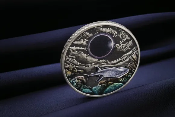 Ningaloo Eclipse - Sonnenfinsternis - 2 Oz Silber Antik + Box + COA