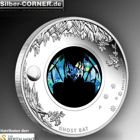 Opal Serie - Ghost Bat 1 Oz Silber Proof 2015 +Box*