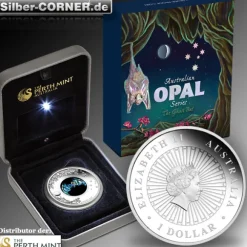Opal Serie - Ghost Bat 1 Oz Silber Proof 2015 +Box*