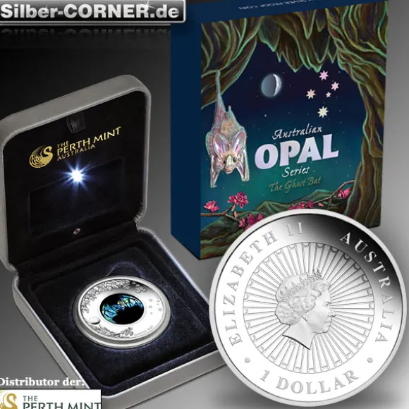 Opal Serie - Ghost Bat 1 Oz Silber Proof 2015 +Box*