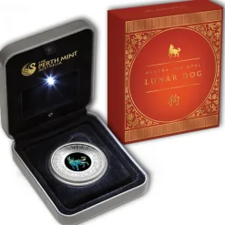 Opal Serie - Jahr des Hundes -1 Oz Silber 2018 *
