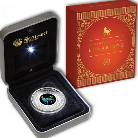 Opal Serie - Jahr des Hundes -1 Oz Silber 2018 *