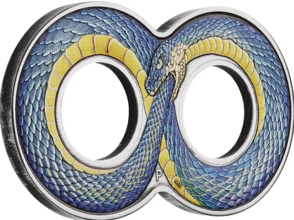 Ouroboros Infinity - Figure Eight - 2 Oz Silber Antik +Box +COA*