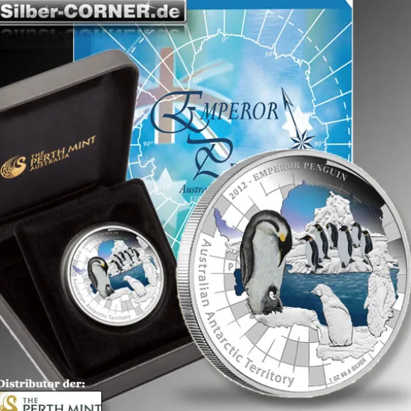 1 Oz Antartic Penguin Proof Silber + Box+ CoA*