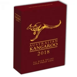 2 oz Gold High Relief Kangaroo 2018