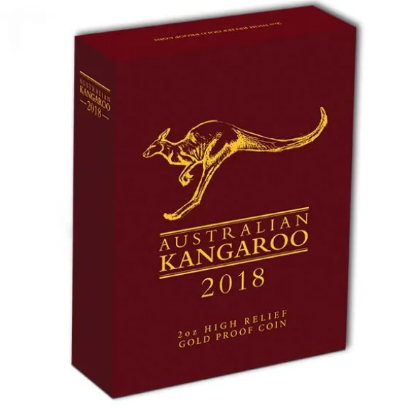 2 oz Gold High Relief Kangaroo 2018