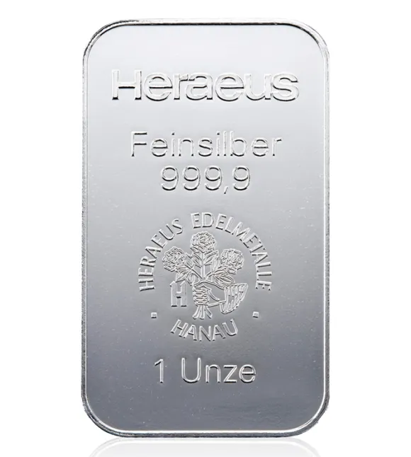 1 Oz Silberbarren Heraeus (regelbesteuert)
