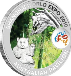 Panda & Koala - Shanghai Expo Coin 1 Unze Silber 2010 *