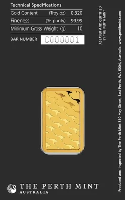 Perth Mint 10 Gramm Goldbarren - Känguru -