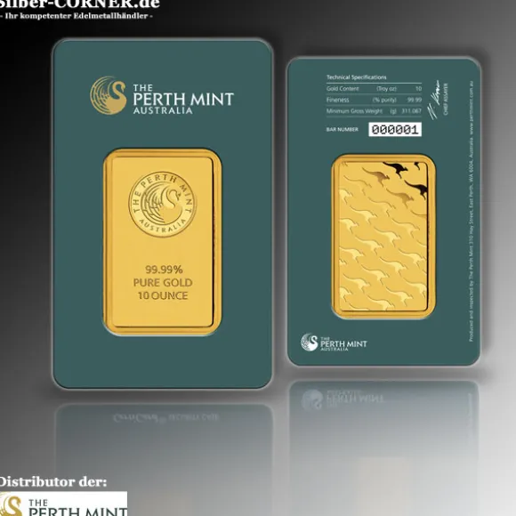 Perth Mint 10 Oz Goldbarren Kängurui