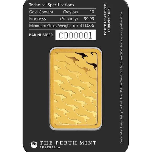 Perth Mint 10 Oz Goldbarren Kängurui