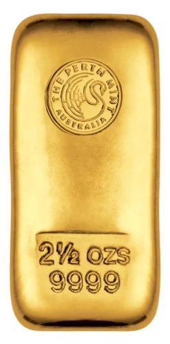 Perth Mint 2,5 Unzen Goldbarren gegossen