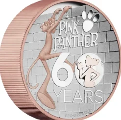 Pink Panther 60th Anniv. 5 Oz Silber Proof High Relief 2024 +Box +COA*