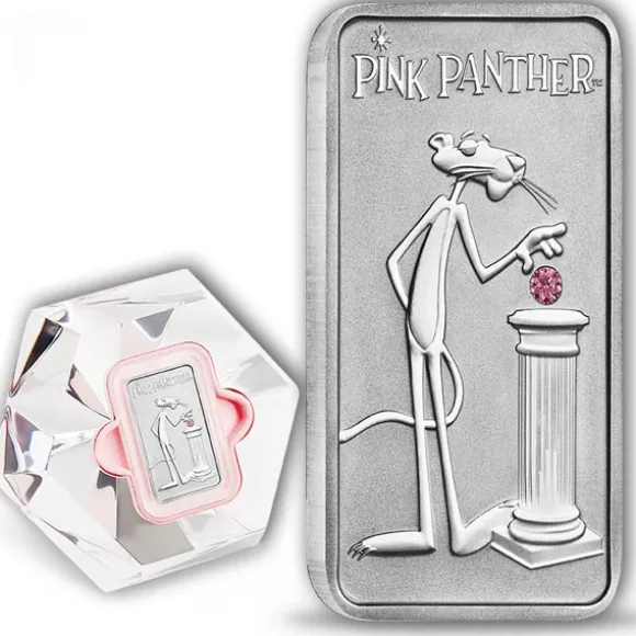 Pink Panther - 1 Unze Platin - mit Diamanten + Box*