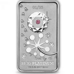 Pink Panther - 1 Unze Platin - mit Diamanten + Box*