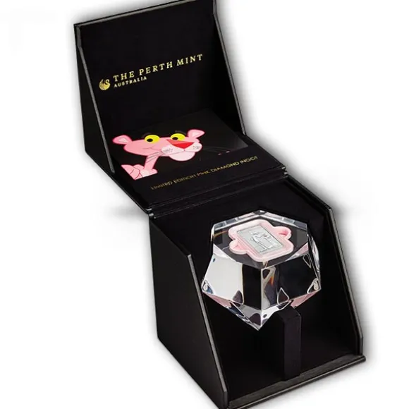 Pink Panther - 1 Unze Platin - mit Diamanten + Box*