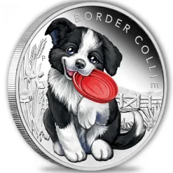 Puppies - Border Collie - 1/2 Oz Silber 2018 +Box +COA *