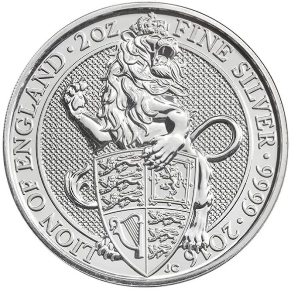 Queens Beast - Lion of England - 2 Oz Silber 2016*