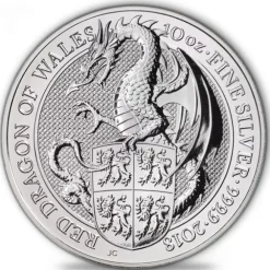 Queens Beast - Red Dragon - 10 Oz Silber 2018 *
