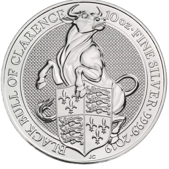 Queens Beasts - Black Bull - 10 Oz Sliber 2019*