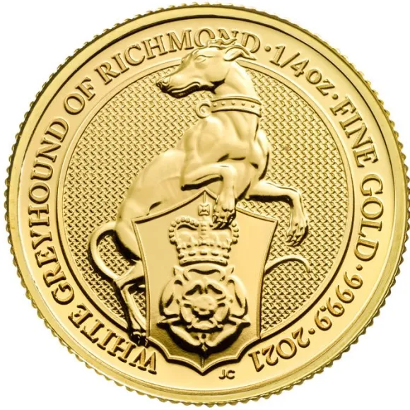 Queens Beasts - Greyhound -1/4 Oz Gold 2021
