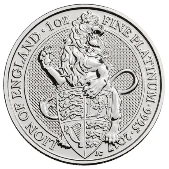 Queens Beasts - Lion of England - 1 Oz Platin 2017*