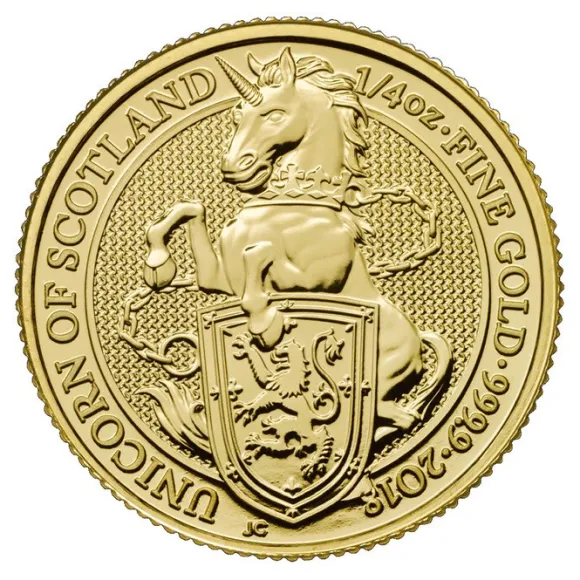 Queens Beasts - Unicorn - 1/4 Oz Gold 2018