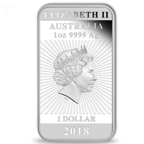 Rectangular Drache 1 Oz Silber Proof 2018 +Box +COA*