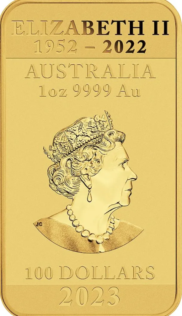 Rectangular Drache 1 Unze Gold 2023