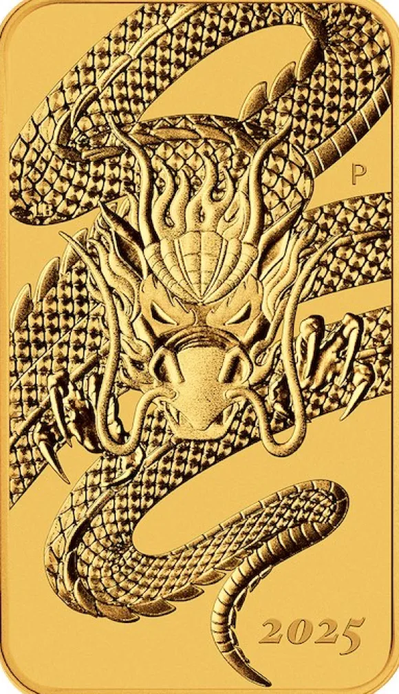 Rectangular Drache 1 Unze Gold 2025
