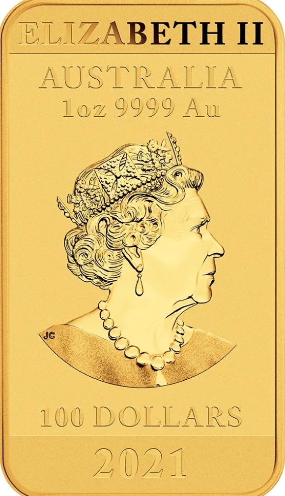 Rectangular Drache 1 Unze Gold 2021