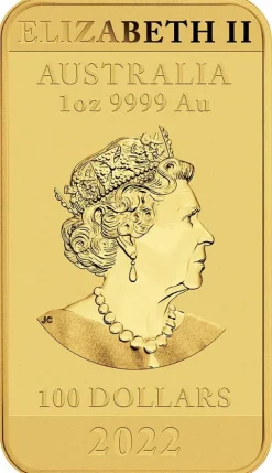 Rectangular Drache 1 Unze Gold 2022