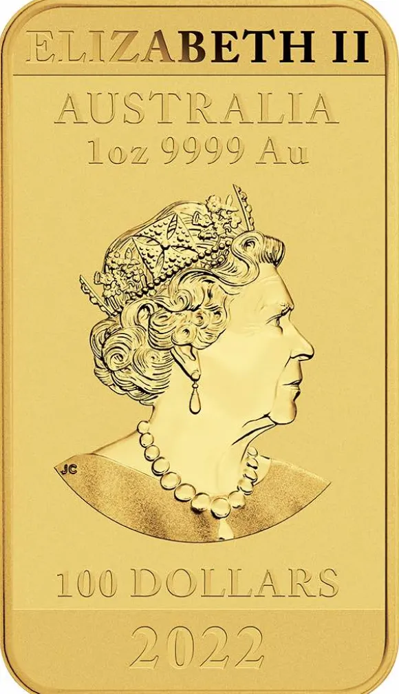 Rectangular Drache 1 Unze Gold 2022