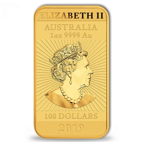 Rectangular Drache 1 Unze Gold 2019