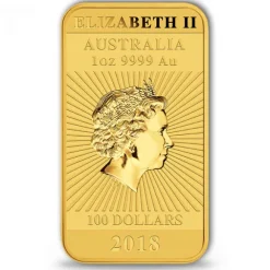 Rectangular Drache 1 Unze Gold 2018