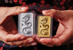 Rectangular Drache 1 Unze Gold 2018