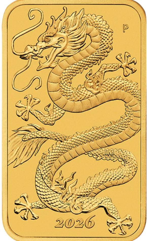 Rectangular Drache 1 Unze Goldmünze 2026