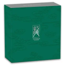 Rectangular Drache 1 Unze Silber Proof 2019 +Box +COA*