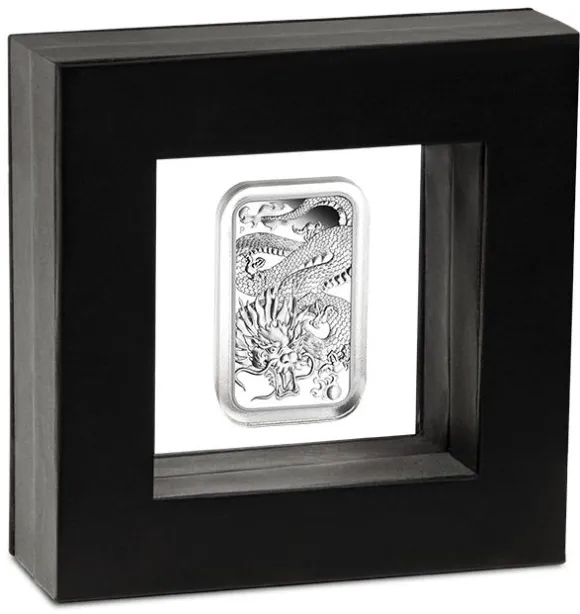 Rectangular Drache 1 Unze Silber Proof 2022 + Box + COA*