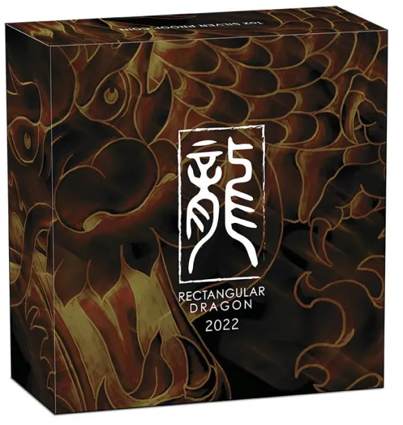 Rectangular Drache 1 Unze Silber Proof 2022 + Box + COA*