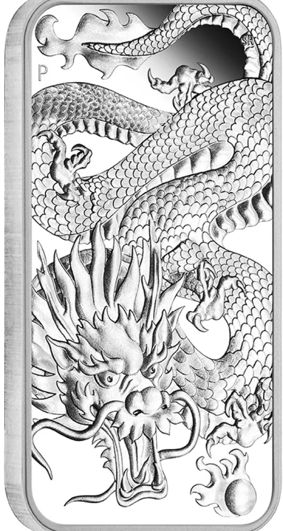 Rectangular Drache 1 Unze Silber Proof 2022 + Box + COA*